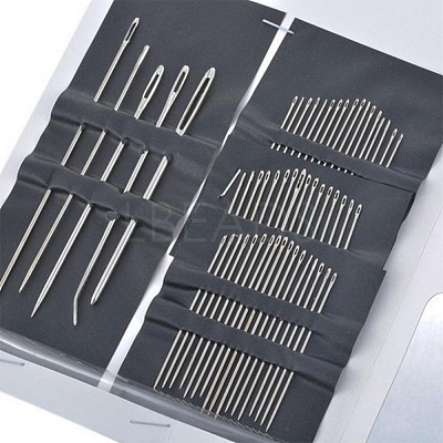 55Pcs Stainless Steel & Iron Yarn Needles PW-WG1A203-01-1