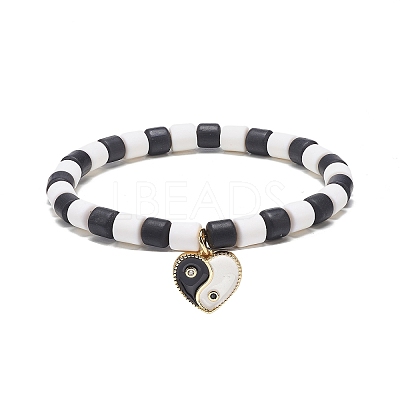 3Pcs 3 Style Handmade Polymer Clay Beaded Stretch Bracelets Set BJEW-JB08853-1
