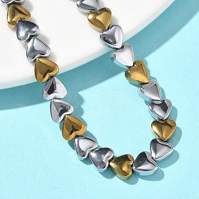 Heart Non-magnetic Synthetic Hematite Link Chain Bracelets for Women BJEW-Z148-07P-02-1