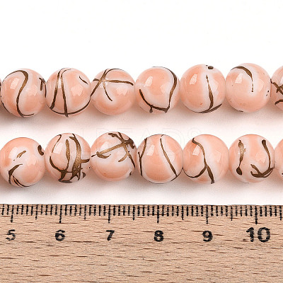 Baking Paint Glass Beads Strands DGLA-N010-10mm-02-1