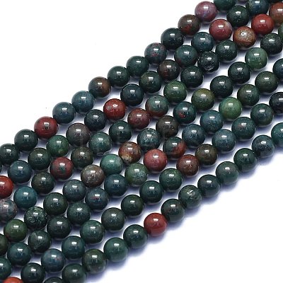 Natural Bloodstone Beads Strands G-K310-C04-6mm-1