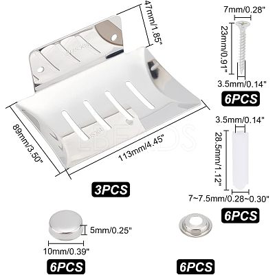 304 Stainless Steel Soap Dishes AJEW-UN0001-24P-1