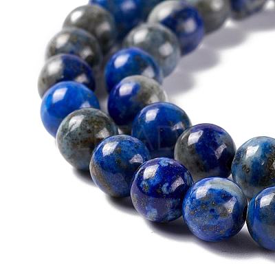Natural Lapis Lazuli Round Beads Strands X-G-I181-09-6mm-1