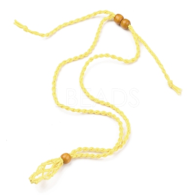 Adjustable Braided Waxed Cord Macrame Pouch Necklace Making NJEW-I243-A05-1