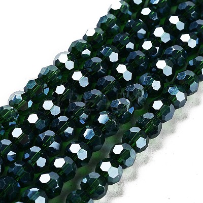 Electroplate Transparent Glass Beads Strands EGLA-A035-T6mm-A10-1