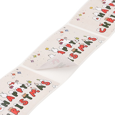 200Pcs Christmas Theme Paper Self-Adhesive Stickers DIY-M070-02I-1
