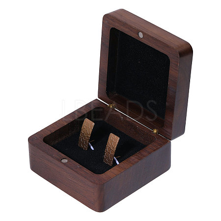 Wooden Jewelry Cufflinks Storage Magnetic Gift Case CON-WH0095-78B-1