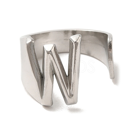 Non-Tarnish 201 Stainless Steel Finger Rings RJEW-H223-04P-W-1