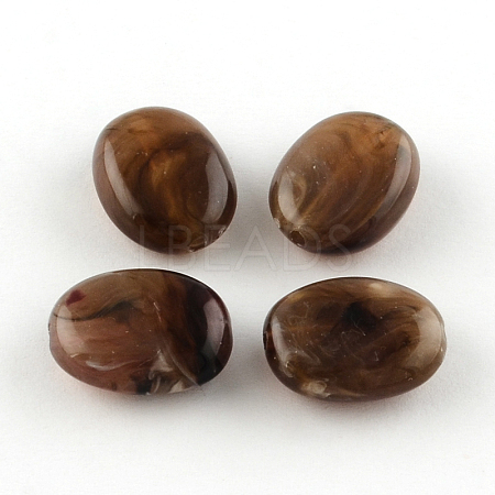 Oval Imitation Gemstone Acrylic Beads X-OACR-R047-15-1