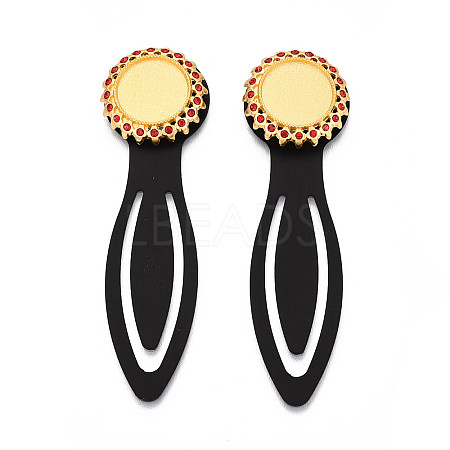 Alloy & Iron Bookmark Cabochon Settings PALLOY-N184-02G-1