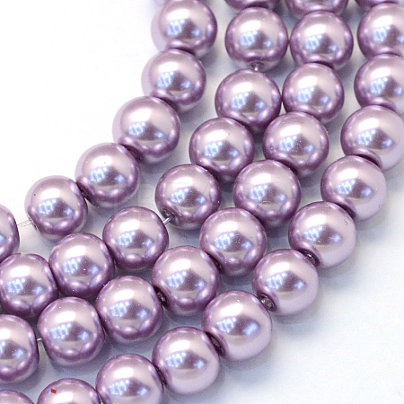Baking Paint Pearlized Glass Pearl Round Bead Strands HY-Q003-6mm-44-1