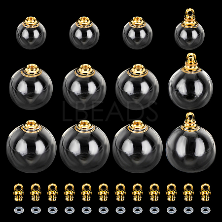   12 Sets 3 Style Openable Transparent Glass Pendants FIND-PH0008-76-1