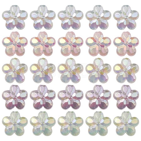 UV Plating Luminous Transparent Acrylic Beads OACR-P010-16-1