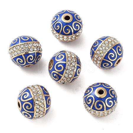 Golden Plated Alloy Rhinestone Beads FIND-E046-09G-01-1