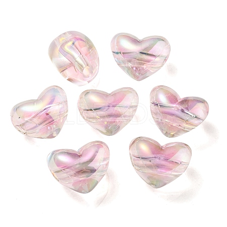 Two Tone UV Plating Transparent Acrylic European Beads OACR-F004-06D-1