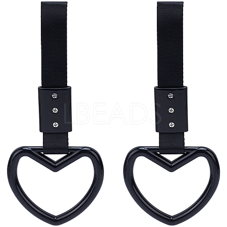 2Pcs ABS Plastic Heart Rear Bumper Warning Handle Ring HJEW-SP0001-49B-1