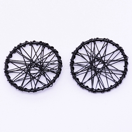 Wrapped Wire Iron Pendants IFIN-WH0053-41A-05-1