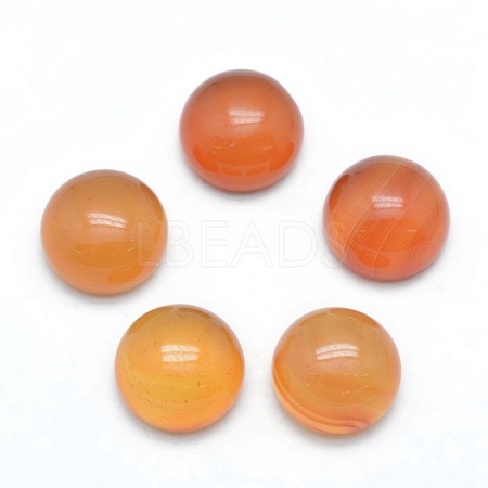 Natural Carnelian Cabochons G-P393-R41-10mm-1
