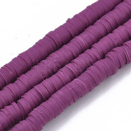 Handmade Polymer Clay Beads Strands CLAY-R089-6mm-037-1