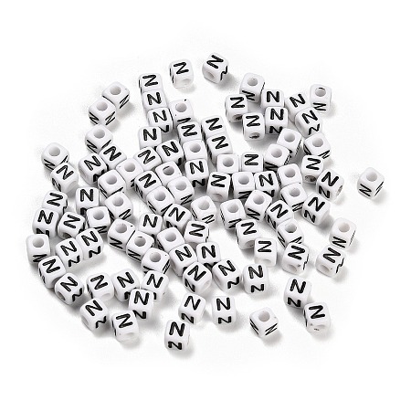 Opaque Acrylic Beads OACR-S076-01N-1
