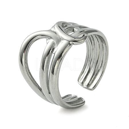 304 Stainless Steel Open Cuff Ring RJEW-L110-002P-1