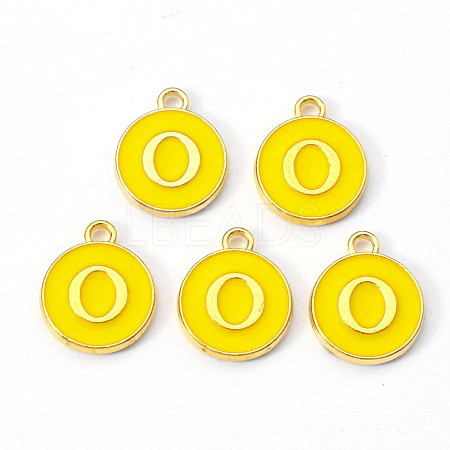Golden Plated Alloy Enamel Charms X-ENAM-S118-09O-1