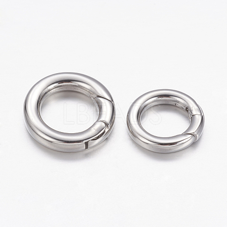 Tarnish Resistant 304 Stainless Steel Spring Gate Rings STAS-G134-13P-15mm-1