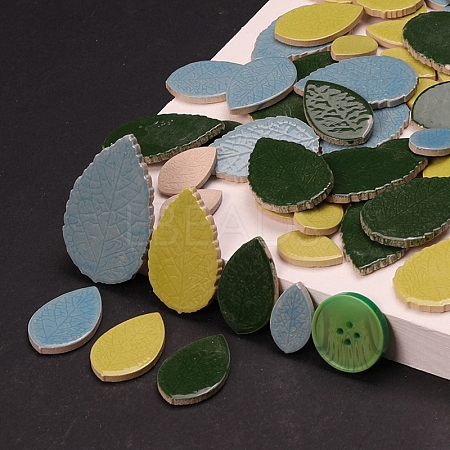 Leaf Shape Porcelain Mosaic Tiles PW-WG00441-07-1