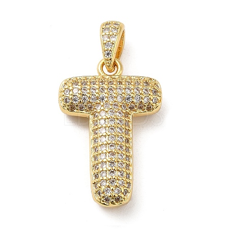 Brass Micro Pave Cubic Zirconia Pendants KK-E061-03G-20-1