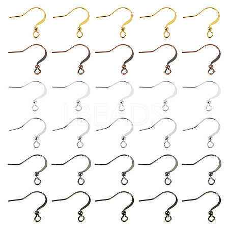 60Pcs 6 Colors Brass French Earring Hooks KK-TADJ0001-10-1