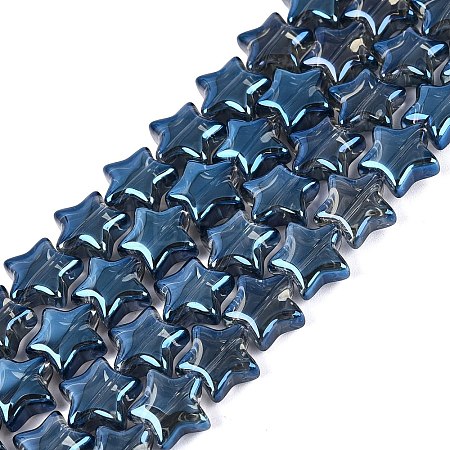 Electroplate Transparent Glass Beads Strands EGLA-N056-04A-A04-1