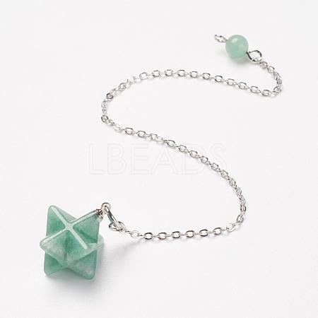 Chakra Natural Green Aventurine Dowsing Pendulums G-F516-01F-1
