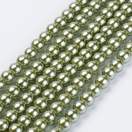 Eco-Friendly Glass Pearl Beads Strands HY-A008-10mm-RB055-1