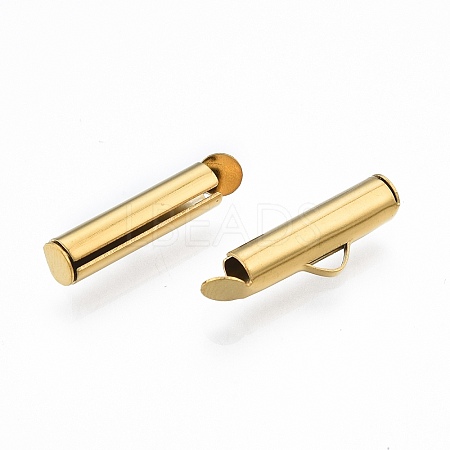 304 Stainless Steel Slide On End Clasp Tubes X-STAS-S115-01E-G-1