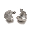 Rack Plating Brass Micro Pave Cubic Zirconia Stud Earrings EJEW-M230-05P-2