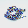 Handmade Millefiori Glass Flat Round Bead Strands X-LK-P010-03-4