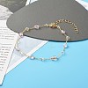Natural Amethyst Beads Anklets Set for Girl Women AJEW-AN00450-05-5