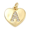 Brass Micro Pave Clear Cubic Zirconia Pendants KK-D229-01G-01-1
