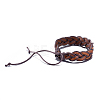 Adjustable Casual Unisex Braided Leather Bracelets BJEW-BB15584-3