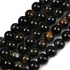 Natural Yellow Blue Tiger Eye(Dyed & Heated) Bead Strands G-P230-07-6mm-AB-1