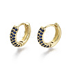 Brass Micro Pave Cubic Zirconia Huggie Hoop Earrings EJEW-R144-004B-NF-1