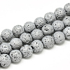 Electroplate Natural Lava Rock Beads Strands G-T058-03I-4MM-1
