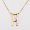 Classic Real 18K Gold Plated Eco-Friendly Tin Alloy Cubic Zirconia Geometric Pendant Necklaces For Women NJEW-BB13848-G-3