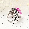 Natural Banded Agate Adjustable Rings RJEW-I108-01AS-11-3