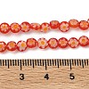 Handmade Millefiori Glass Flat Round Bead Strands LK-P010-A-03-2