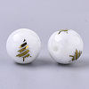 Christmas Opaque Glass Beads X-EGLA-R113-02C-2