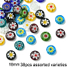 1 Strand Flat Round Handmade Millefiori Glass Beads Strands LK-YW0001-10A-1