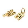 Brass Micro Pave Cubic Zirconia Pendants KK-M273-02G-R-2