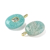 Natural Amazonite & Cubic Zirconia Pendants G-Z076-01G-15-2