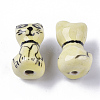Handmade Kitten Porcelain Beads X-PORC-N004-86-4